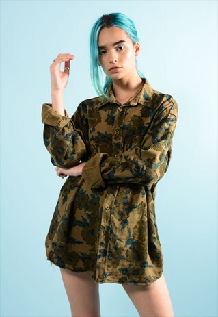 FLORAL MICRO CORD SHIRT