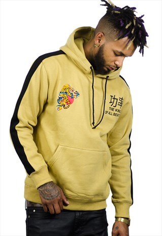 EMBROIDERED SANDY HOODIE WITH TRADITIONAL TIGER LOGO