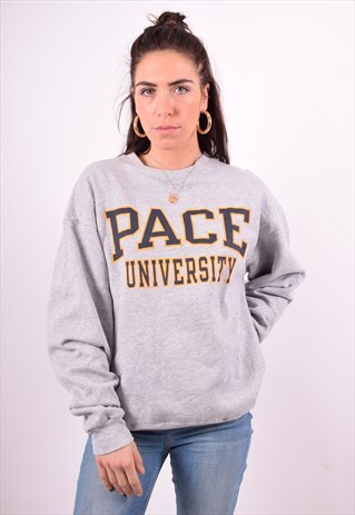 CHAMPION WOMENS VINTAGE SWEATSHIRT JUMPER LARGE GREY 90'S