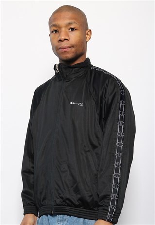 VINTAGE CHAMPION BLACK TAPE LOGO JACKET