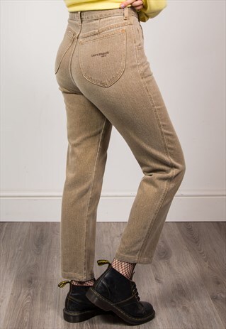 VINTAGE 90'S LIGHT BROWN HIGH WAIST MOM JEANS