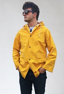 Raincoat Mac Jacket Unisex Yellow Fisherman's 