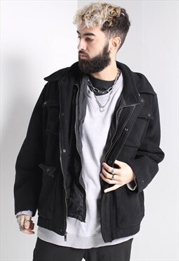 Vintage Ralph Lauren Chaps Wool Lined Jacket Black