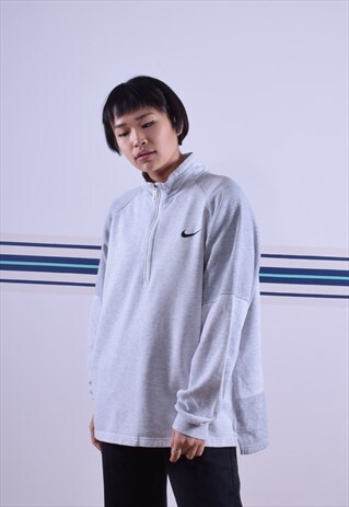 NIKE TWO TONED GREY 1/4 ZIPPED SWEATSHIRT