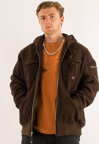 BROWN THE NORTH FACE WOOL JACKET COAT