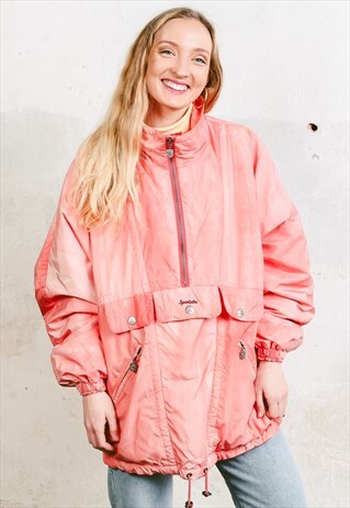 VINTAGE 80S CORAL PINK SKIING JACKET