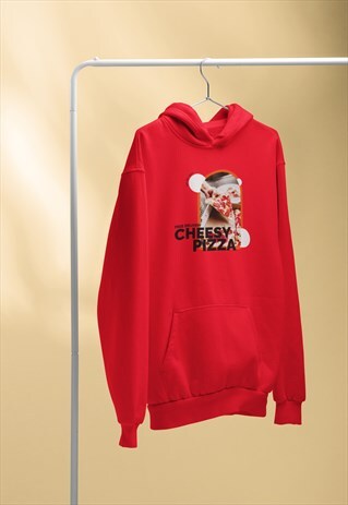 CHEESE PIZZA DELIVERY RED HOODIE RETRO