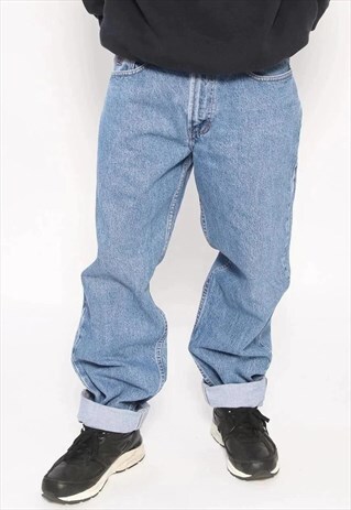 VINTAGE TOMMY HILFIGER OVERSIZED LOGO HEAVY JEANS BLUE