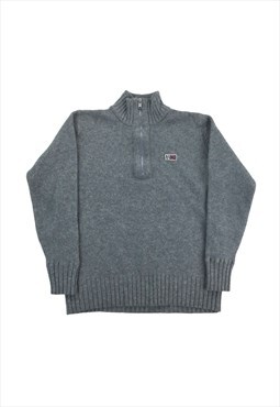 Vintage Napapijri Wool 1/4 Zip Sweatshirt Pullover Jumper