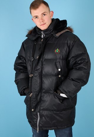 VINTAGE PUFFER JACKET IN BLACK NJ523