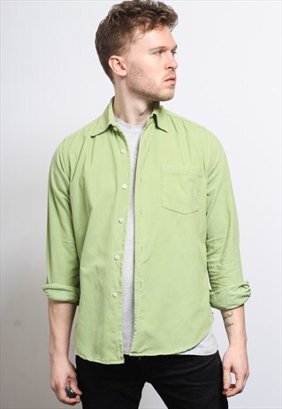 VINTAGE CORDUROY CORD SHIRT GREEN
