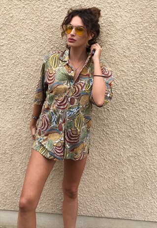 PATTERNED OVERSIZED RETRO VINTAGE UNISEX FESTIVAL SHIRT