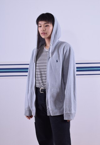 GREY RALPH LAUREN ZIP-UP HOODIE