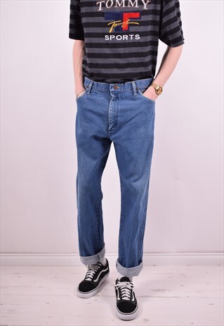 WRANGLER MENS VINTAGE JEANS W36 L31 BLUE 90'S