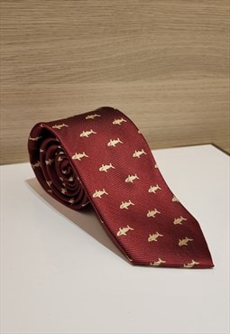 Shark Pattern Ties in Red color