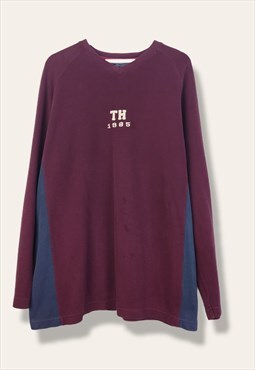 Vintage Tommy Hilfiger Sweatshirt TH 1985 in Burgundy L