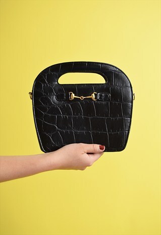 CUTE 90'S RETRO FAUX LEATHER WOVEN TOTE MINI BAG