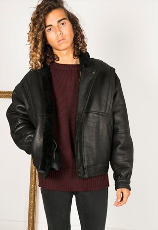 VINTAGE 80S WINTER SHEEPSKIN COAT / R001
