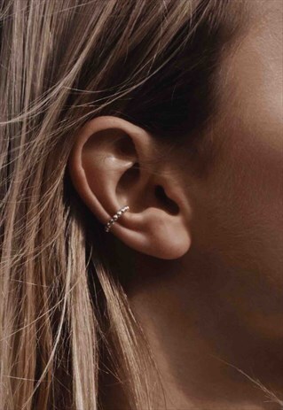CHAMPAGNE EAR CUFF SILVER