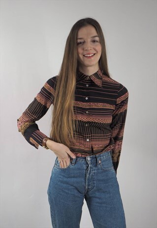 VINTAGE PINK STRIPED SHIRT