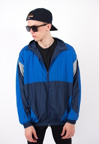 VINTAGE 90S COLOUR BLOCK SHELL BOMBER JACKET