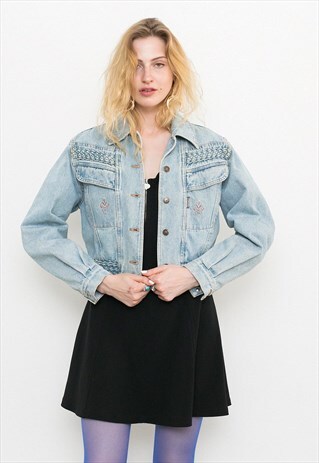 BLUE WASHED OUT SHORT WOMEN'S DENIM JACKET