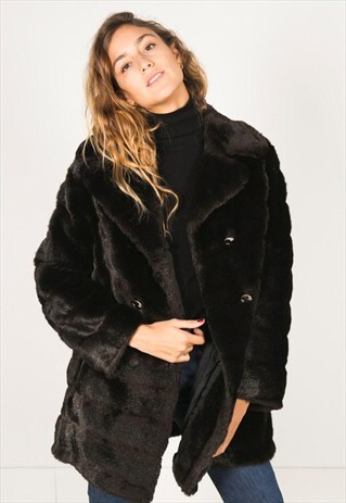 LAST UNIT SALE / VINTAGE 80S FAUX FUR COAT