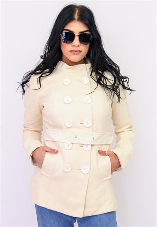 VINTAGE CELYN B. ELISABETTA FRANCHI COAT CREAM B266