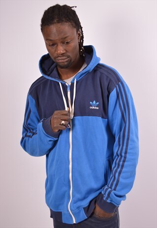 VINTAGE ADIDAS HOODIE JACKET BLUE