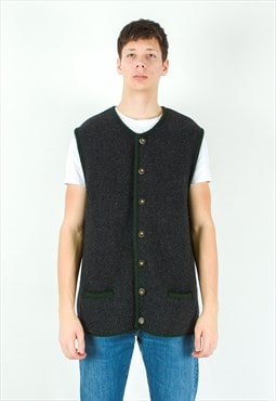 Krininger Trachten Mens UK 46 US Waistcoat 2XL Vest Wool Top
