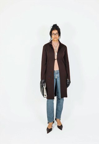 Vintage 00s Oriental Knitted Long Cardigan