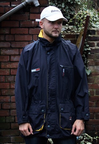 VINTAGE NAVY TOMMY HILFIGER SAILING JACKET XL