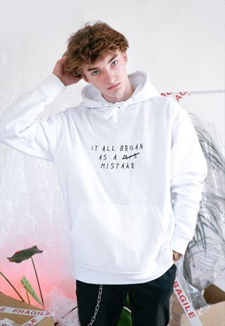 IT ALL BEGAN AS A MISTAKE EMBROIDERED HOODIE