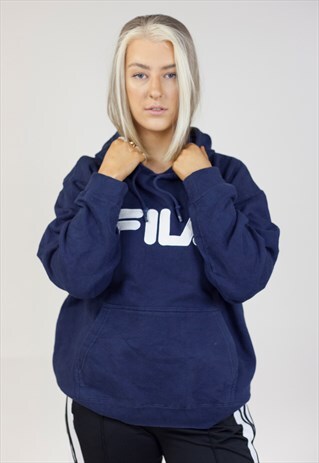 VINTAGE FILA NAVY HOODIE