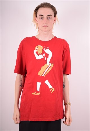 NIKE MENS VINTAGE T-SHIRT TOP XL RED 90S