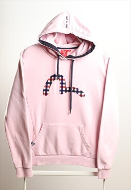 Vintage Evisu Large Logo Hoodie Pink