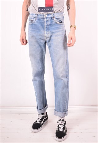 LEVI'S 501 MENS VINTAGE JEANS W33 L32 BLUE 90S