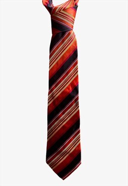 Vintage Y2K Hugo Boss Orange Striped Tie
