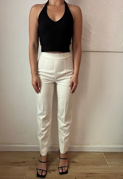 Vintage suit pants in creamy white