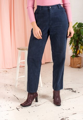 VINTAGE 90S MOM JEANS IN DARK BLUE WASH