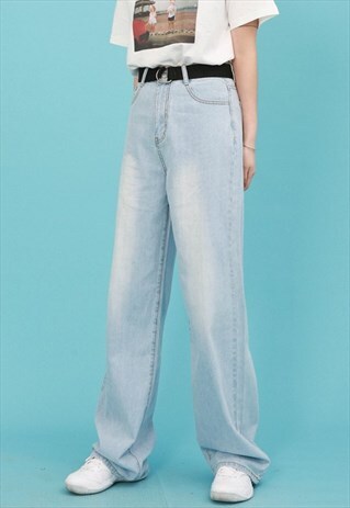 1833 HIGH RISE LIGHT WASHD WIDE-LEG JEANS