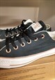 Converse Chuck Taylor Canvas Trainer Shoes Black Gold UK6
