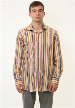 80s Vintage Rare ETRO Striped Oxford Shirt 18824