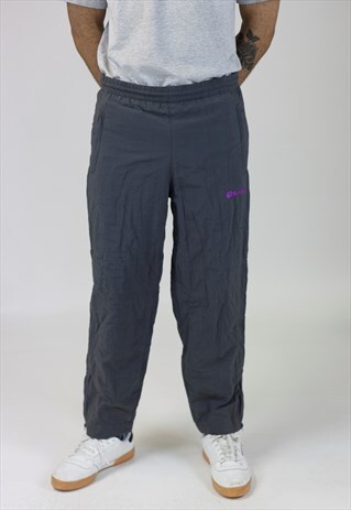 VINTAGE 90'S LOTTO GREY SHELL TRACKSUIT BOTTOMS