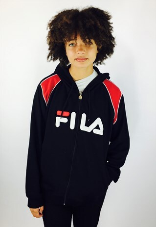 FILA BLACK ZIP UP HOODIE