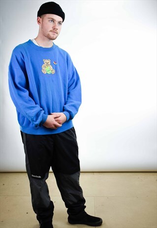 90'S VINTAGE TEDDY BEAR BLUE SWEATSHIRT UNISEX