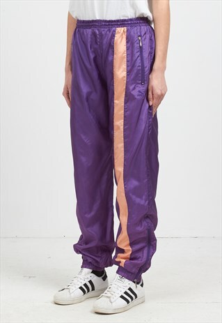 VINTAGE RETRO PURPLE PUMA TRACK BOTTOMS JOGGERS
