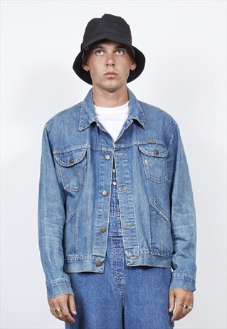 VINTAGE 70'S WRANGLER DISTRESSED BLUE DENIM JACKET