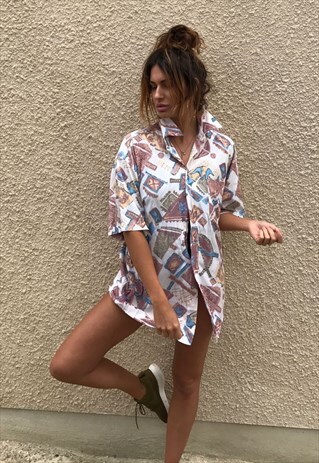 PATTERNED OVERSIZED RETRO VINTAGE UNISEX FESTIVAL SHIRT