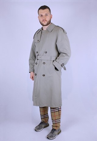 90S VINTAGE BUGATTI TRENCH BLACK COAT ELEGANT JACKET